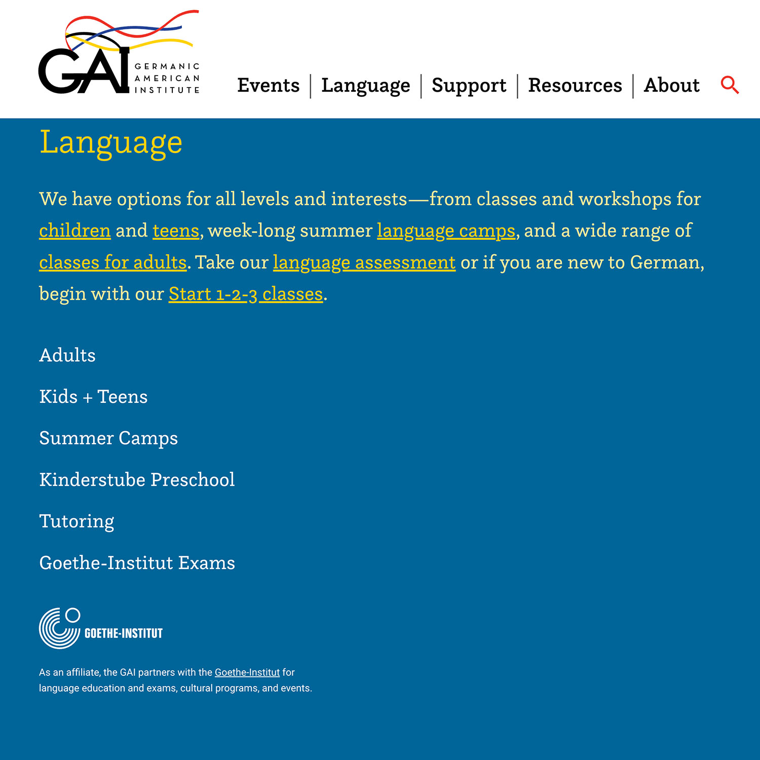 Germanic-American Institute - Language