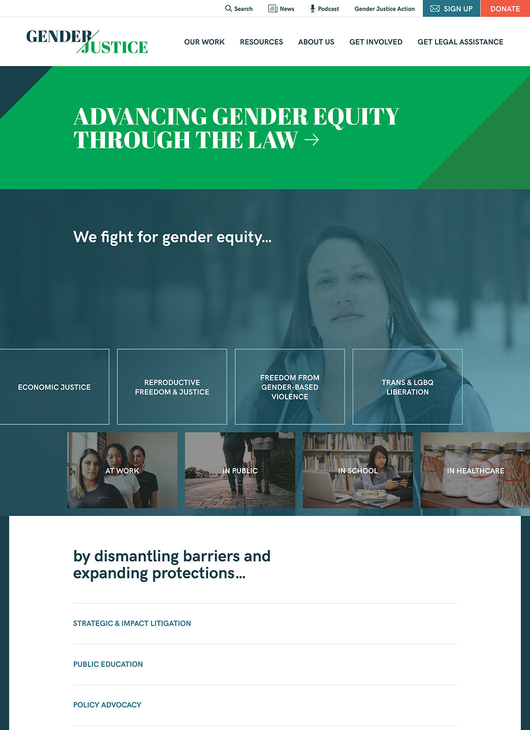 Gender Justice homepage