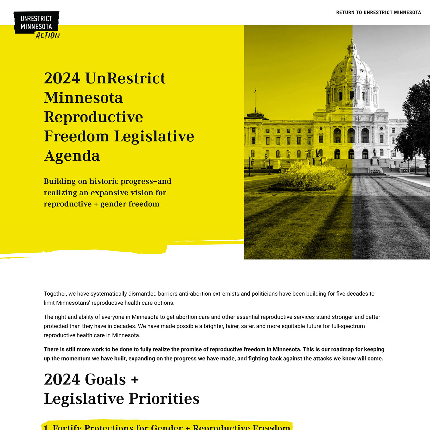 UnRestrict Minnesota - Legislative Agenda